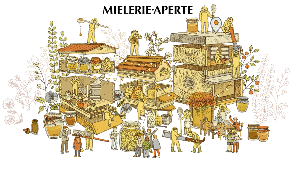 mielerie aperte illustrazione